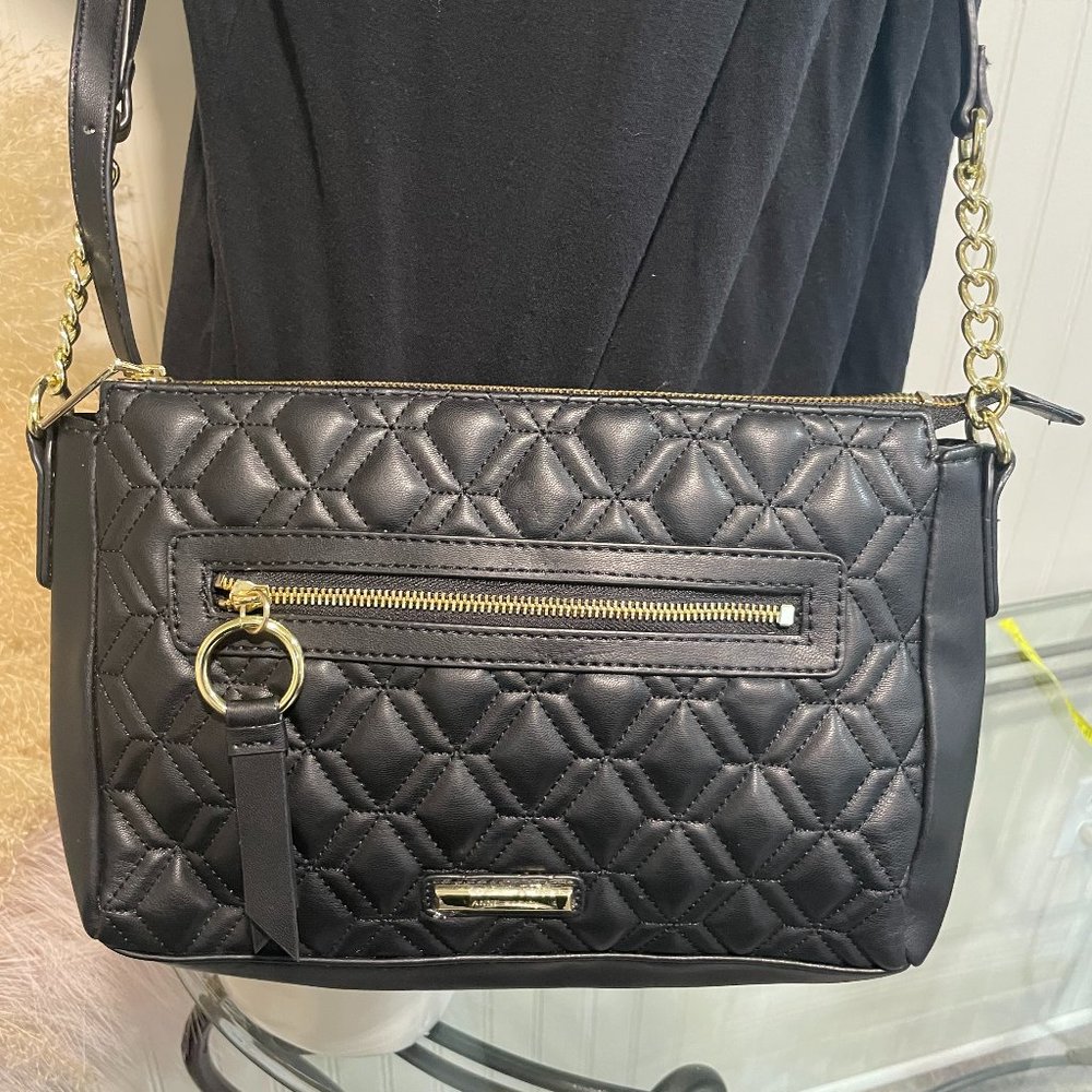 ANNE KLEIN Quilted Faux Leather Chain Strap Shoulder/Crossbody Bag